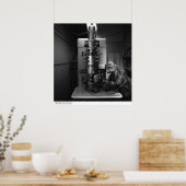 Ansel Adams with Electron Microscope, April 1965 Poster (Küche)