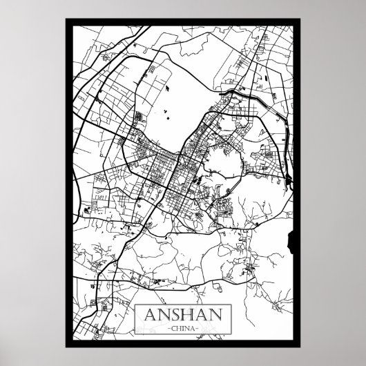 Anshan China City Map Poster (Vorne)