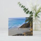 Ansi Victorin Beach, Fregate Island Postkarte (Stehend Vorderseite)