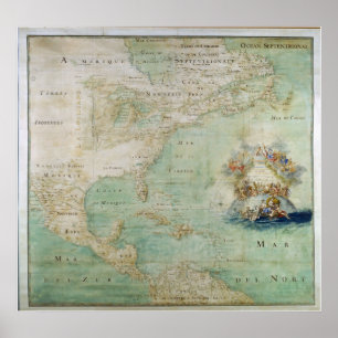 Ansicht 1681 von Nordamerika Poster