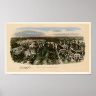 Ansicht 1907 der Universität des North Carolina Poster