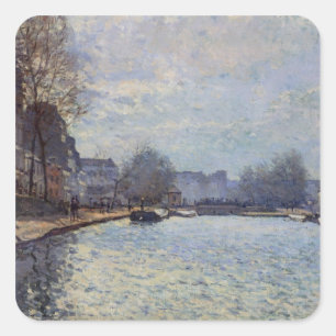 Ansicht Alfred Sisleys   des Kanals St Martin, Quadratischer Aufkleber