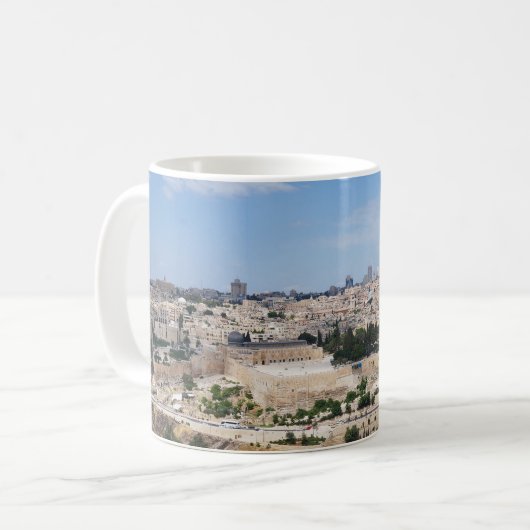 Ansicht alter Stadt Jerusalems, Israel Kaffeetasse (Vorderseite Links)