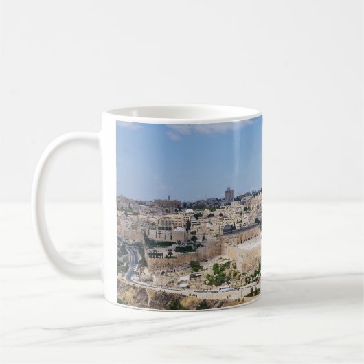 Ansicht alter Stadt Jerusalems, Israel Kaffeetasse (Links)