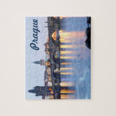Ansicht-Andenken-Foto Prag-Flusses twilight Puzzle (Vertikal)
