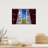 Ansicht auf Ackerland und blauen Himmel Poster (Küche)