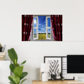 Ansicht auf Ackerland und blauen Himmel Poster (Heimbüro)