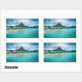 Ansicht auf Bora Bora, rechteckiger Aufkleber (Blatt)