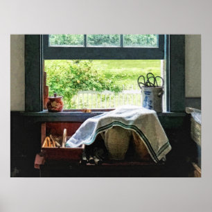 Ansicht aus dem Fenster Küche Poster