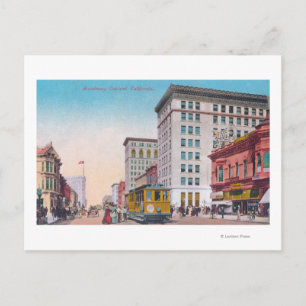 Ansicht Broadway mit Street CarOakland, CA Postkarte