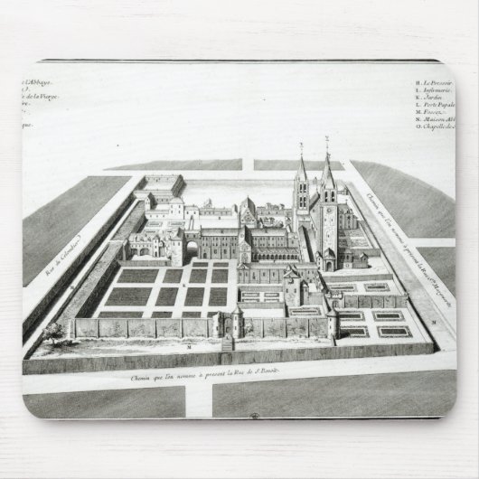 Ansicht der Abtei von Heilig-Germain-DES-Pres Mousepad (Vorne)