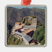 Ansicht der Abtei von St Martin du Canigou Silbernes Ornament (Vorne)