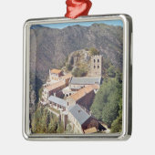 Ansicht der Abtei von St Martin du Canigou Silbernes Ornament (Links)