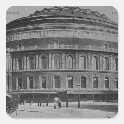 Ansicht der Albert Hall, c.1900 Quadratischer Aufkleber (Vorderseite)