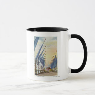 Ansicht der Allee von Flags, Weltausstellung 1934 Tasse