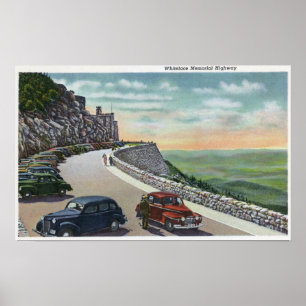 Ansicht der alten Autos auf Whiteface Denkmal Hwy Poster