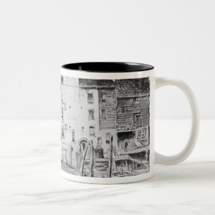 Ansicht der alten Hungerford Treppe, c.1815 Zweifarbige Tasse