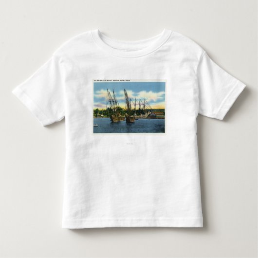 Ansicht der alten Schiffbrüche im Hafen Kleinkind T-shirt (Vorderseite)