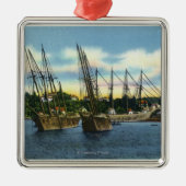 Ansicht der alten Schiffbrüche im Hafen Silbernes Ornament (Vorne)