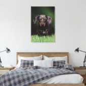 Ansicht der appelfarbenen Dackel Leinwanddruck (Insitu (Schlafzimmer))