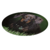 Ansicht der appelfarbenen Dackel Schneidebrett (Ecke)