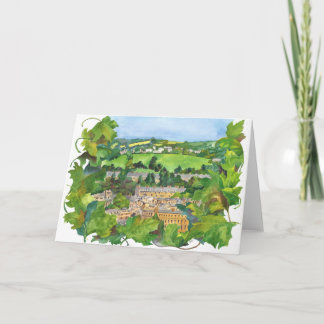 Ansicht der Bad-Aquarell-Gruß-Karte Karte