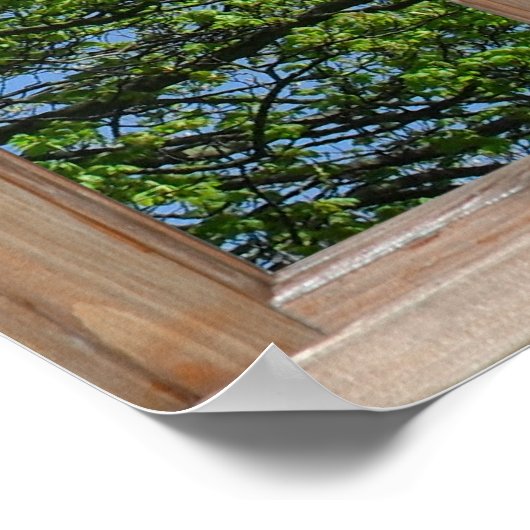 Ansicht der Blätterstruktur aus einem Fenster Poster (Ecke)