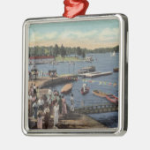 Ansicht der Boots-Landung, Bucht badend Silbernes Ornament (Links)