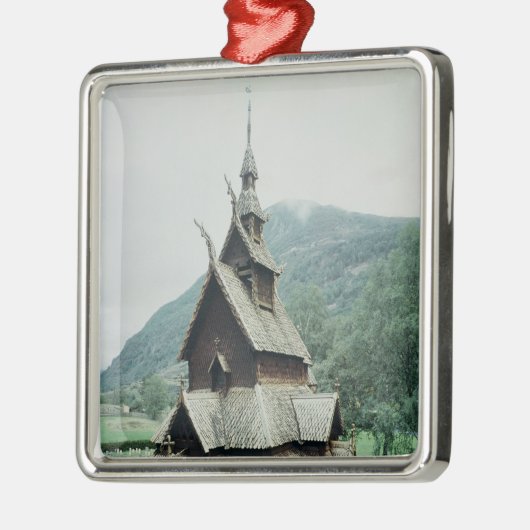 Ansicht der Borgund Daubekirche, c.1150 Silbernes Ornament (Links)