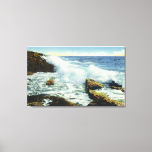 Ansicht der Brandung am Ozean-Punkt Leinwanddruck