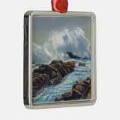 Ansicht der Brandung Silbernes Ornament (Rechts)