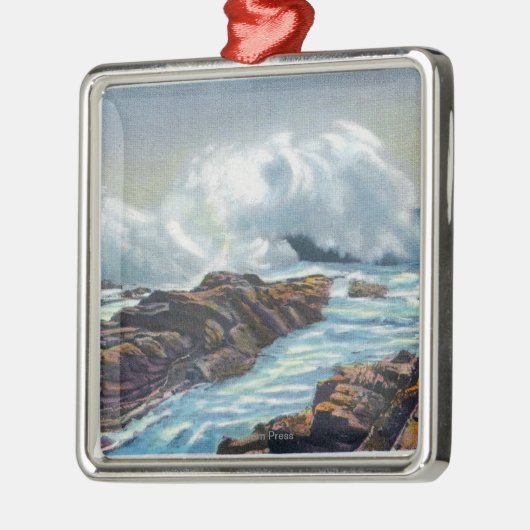 Ansicht der Brandung Silbernes Ornament (Links)