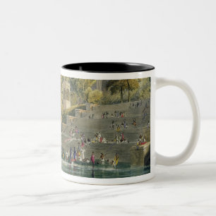 Ansicht der Brücke nahe Baroda in Guzerat, von Vl Zweifarbige Tasse