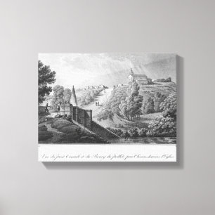 Ansicht der Cacault Brücke und des Dorfs von Leinwanddruck