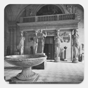 Ansicht der Caryatids Tribune Quadratischer Aufkleber