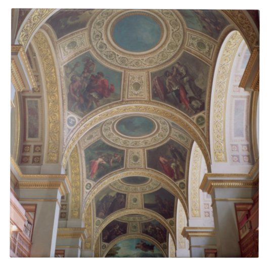 Ansicht der coffered Bibliotheksdecke mit Fliese (Vorderseite)