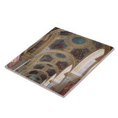 Ansicht der coffered Bibliotheksdecke mit Fliese (Seite)