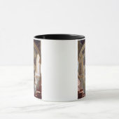 Ansicht der coffered Bibliotheksdecke mit Tasse (Zentrum)