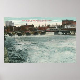 Ansicht der Court Street Bridge mit Blick auf Lehi Poster