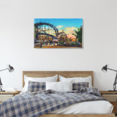 Ansicht der Cyclone Rollercoaster # 1 Leinwanddruck (Insitu (Schlafzimmer))