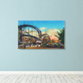 Ansicht der Cyclone Rollercoaster # 1 Leinwanddruck (Insitu (Holzboden))