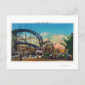 Ansicht der Cyclone Rollercoaster # 1 Postkarte (Vorderseite)