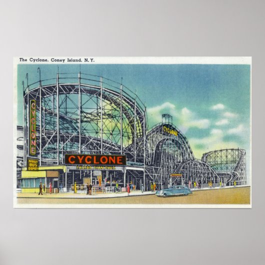 Ansicht der Cyclone Rollercoaster # 2 Poster (Vorne)