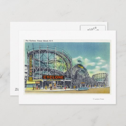 Ansicht der Cyclone Rollercoaster # 2 Postkarte (Vorne/Hinten)