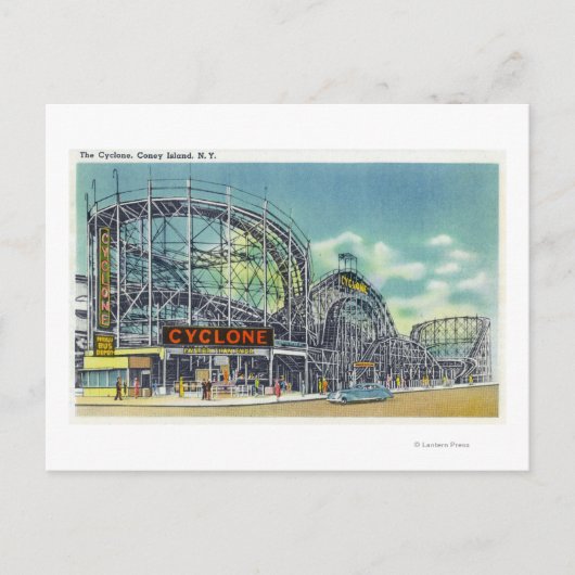 Ansicht der Cyclone Rollercoaster # 2 Postkarte (Vorderseite)