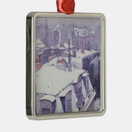 Ansicht der Dächer oder der Dächer unter Schnee, Ornament Aus Metall (Rechts)