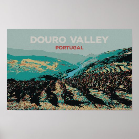 Ansicht der Douro-Taldarstellung, Portugal Poster (Vorne)