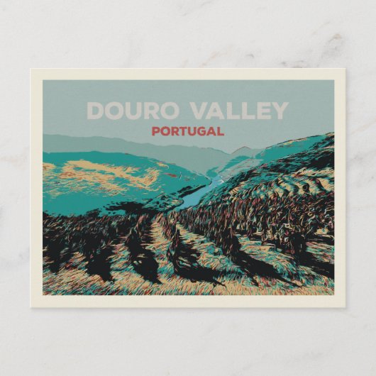 Ansicht der Douro-Taldarstellung, Portugal Postkarte (Vorderseite)