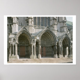 Ansicht der drei Portale des Nordtransept (p Poster