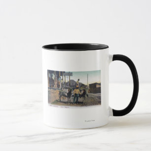 Ansicht der Esel, die WaterBisbee, AZ tragen Tasse